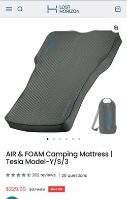 Lost Horizon Option 3 Air & Foam Camping Mattress for Tesla Model Y/S/3