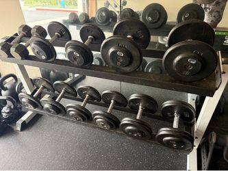 Iron dumbbells and rack 10lbs-30lbs