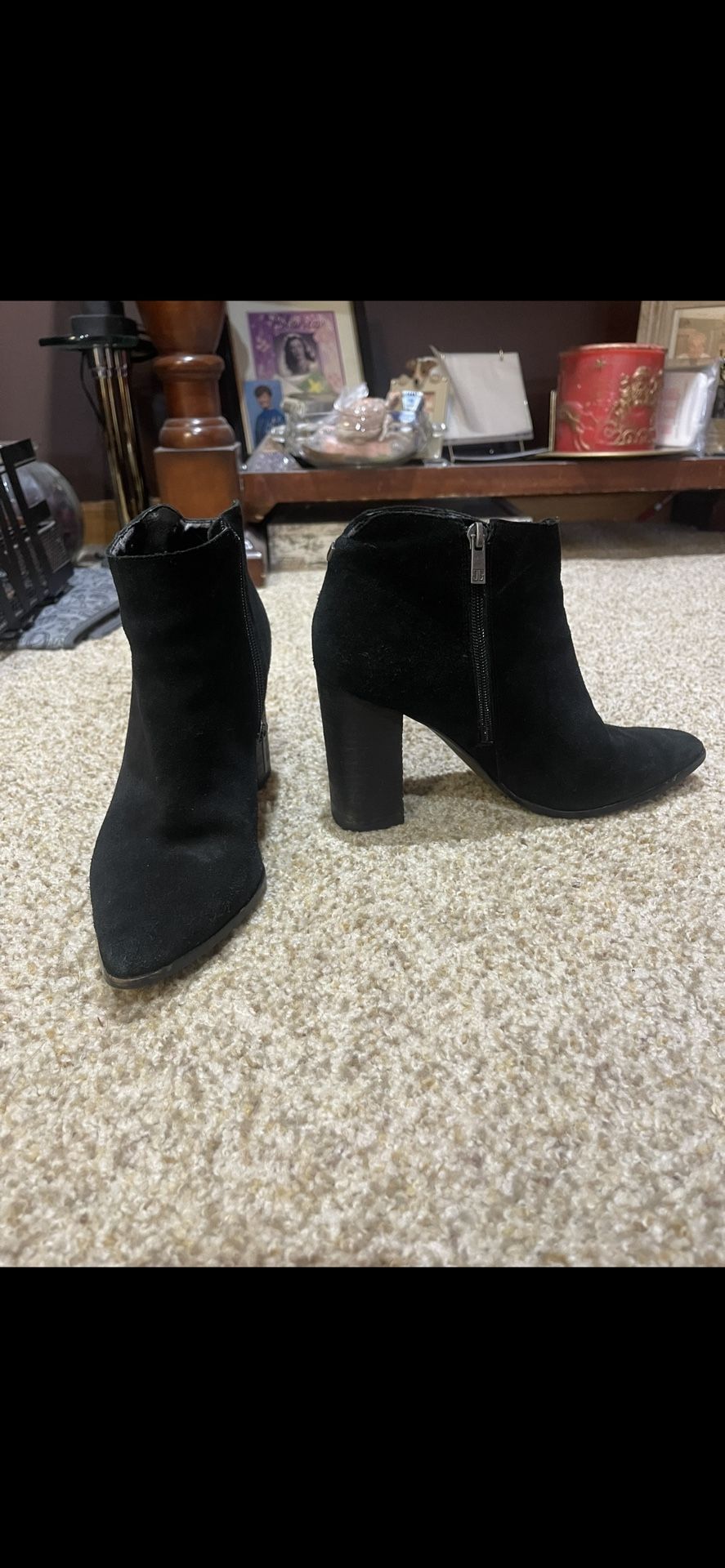 Black Bootie Heel Size 10