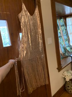 Forever 21 sequence dress rose gold