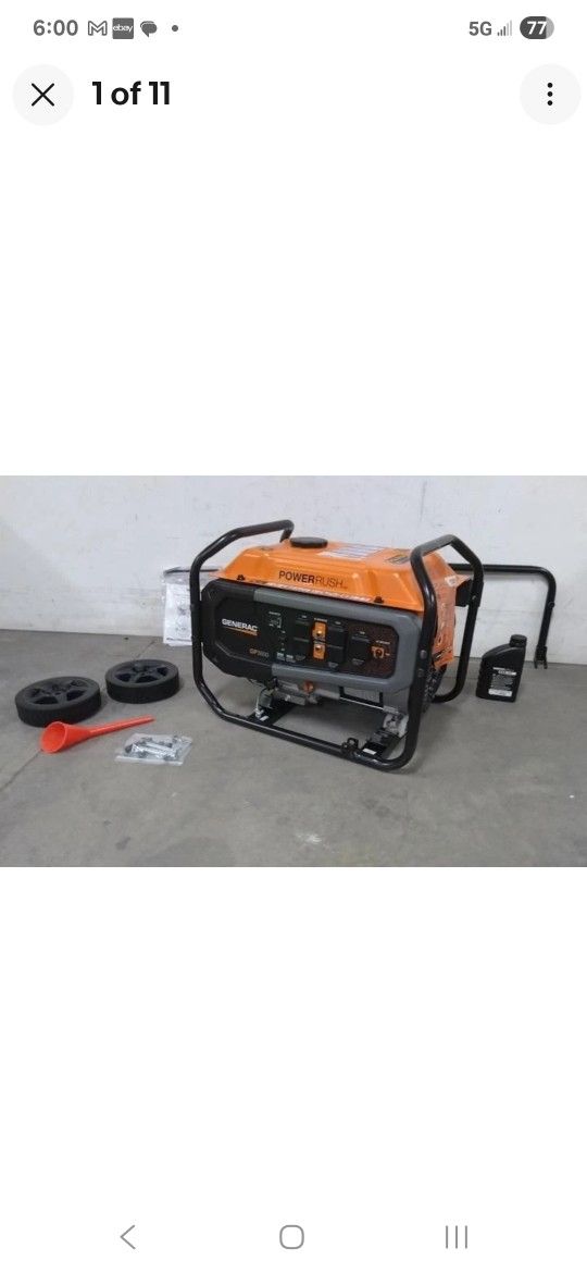 Generac 7678 120VAC 3.7 Gal Fuel Tank Cap Gas Powered Portable Generator