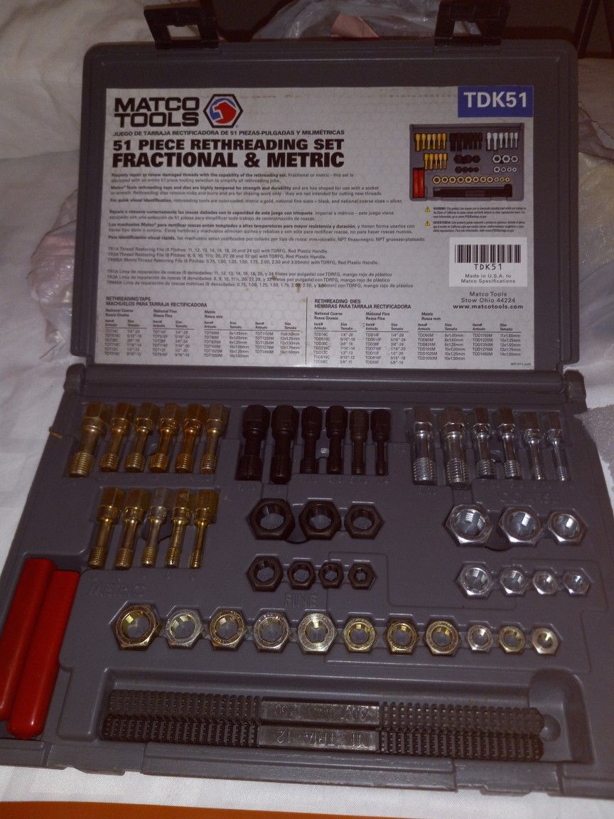 51 Pc Rethreading Kit Standard And Metric