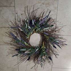 Twigs Lavendar Blue Green Wreath 
