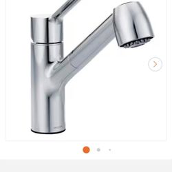 Moen Method Chrome 9.19 in. H Pull Out Sprayer Kitchen Faucet with 120° Spout Swivel