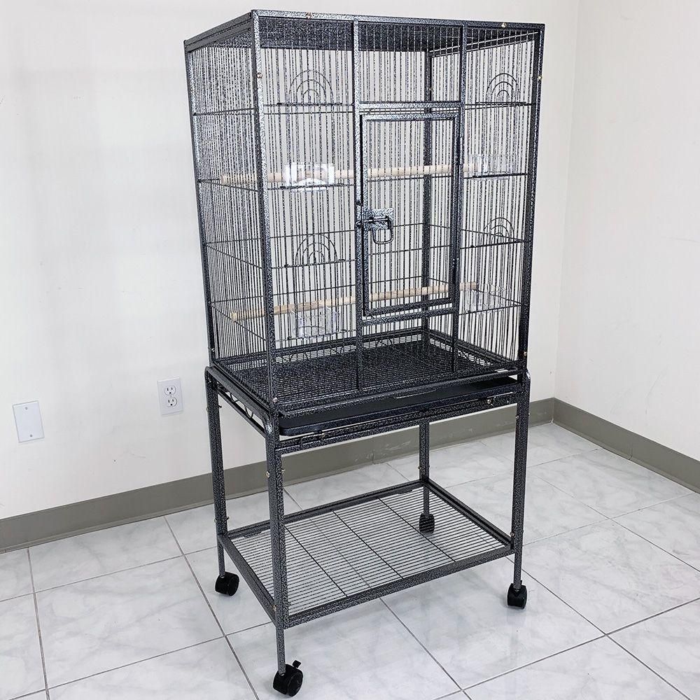$95 (New) Large 53” bird cage for parakeet parrot cockatiel canary finch lovebird, size 24x17x53”