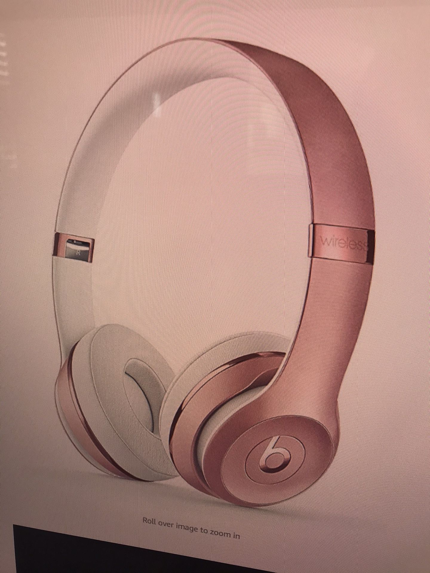 New Beats Solo 3 Wireless Headphone Rose Gold