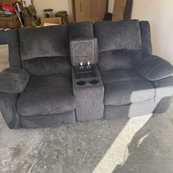 Electric Reclining Couch And Ottoman 