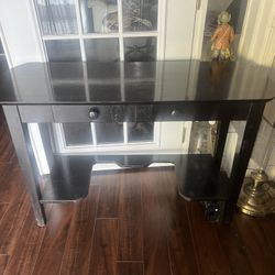 Antique Victorian Black Hallway Desk