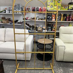 78.74 in. x 39.37 in. Gold Wedding Arch Metal Backdrop Stand Balloon Flower Stand Garden Decoration Arbor