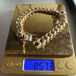 14Gold Heavy Cuban Bracelet 10m 85.5 Grams 