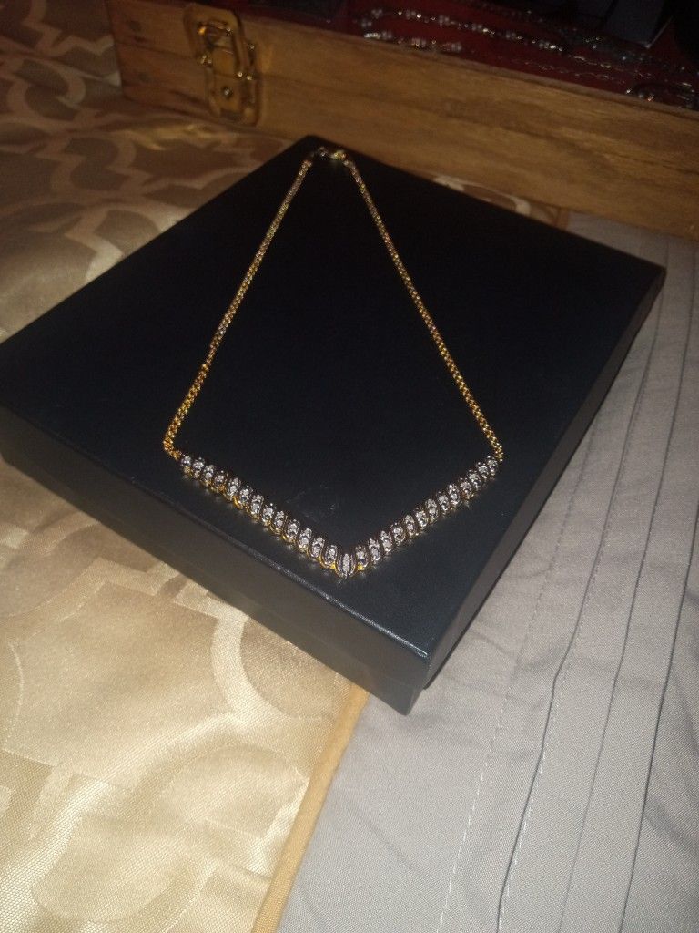 Gold Over Sterling Evening Necklace- Beautifully Crafted