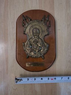 Military Presentation Plaque Bronze Religious Icon