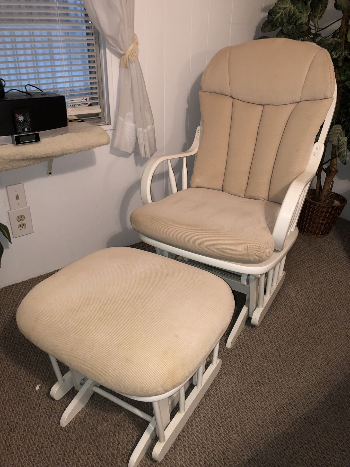 Easy glide rocking chair with ottoman