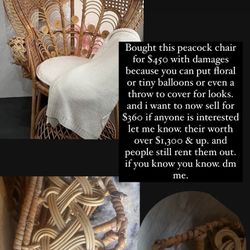 peacock wicker chair vintage 