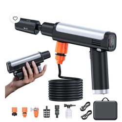 Foldable Cordless Pressure Washer, Portable Battery Power Washer with 5-in-1 Nozzle, 3 Power Levels & LCD Display, USB-C & Car DC Charging, Handheld P