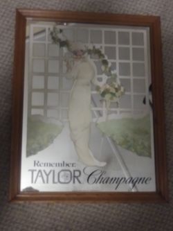 Vintage Remember Taylor Champagne Large Bar Mirror