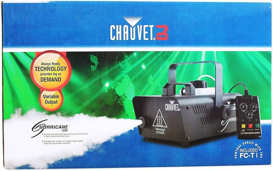 Chauvet DJ H1200 Hurricane 1200 Compact Fog Machine W/Remote Timer+Strobe Light