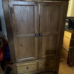 Solid Oak Armoire 