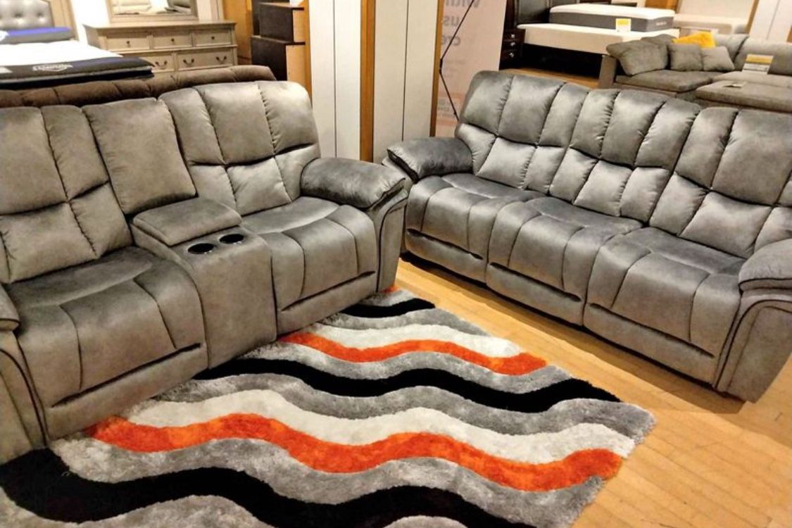 Summer sale event. Barcelona, soft gray reclining sofa and loveseat set now $1199. Easy finance option. Same day delivery.