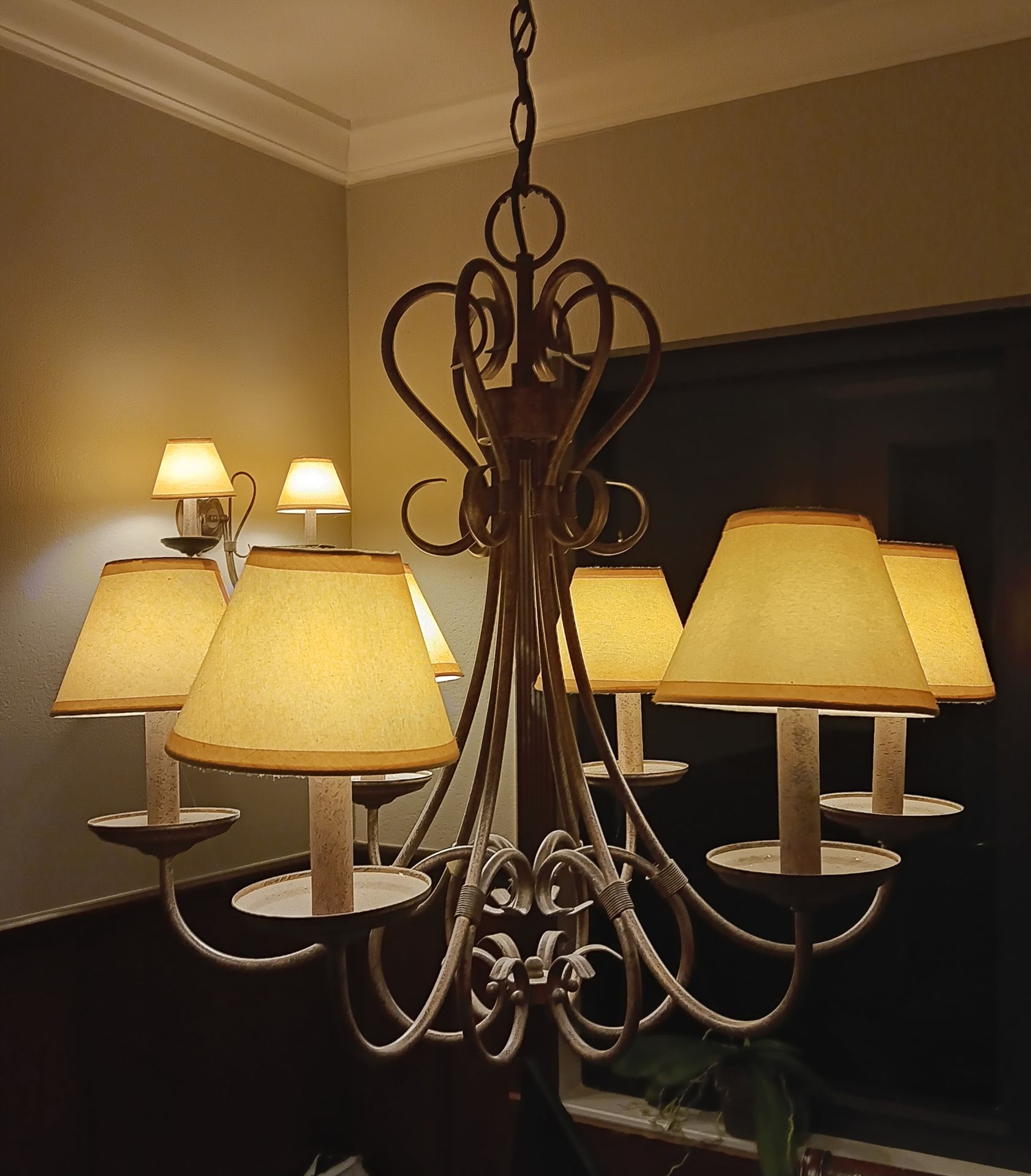 Chandelier and 2 Sconce Light Set LED