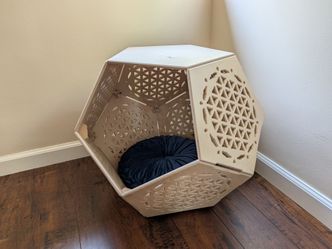 Hardwood Cat Cave House / Side Table