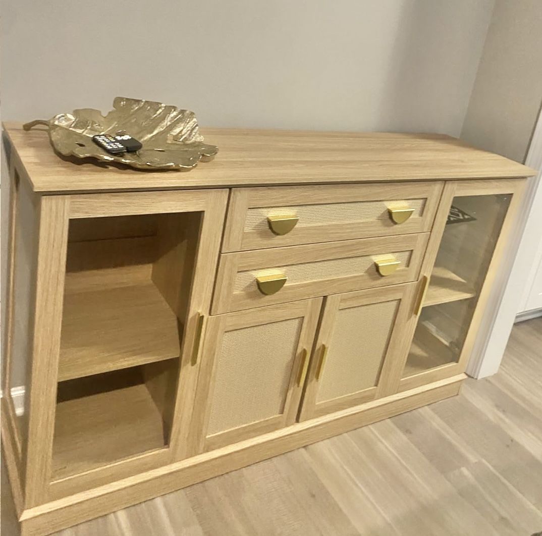 Modern Glass Cabinet w/ Adjustable Shelves