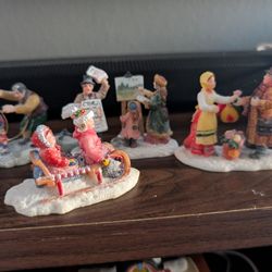 5 Christmas Village Figurines