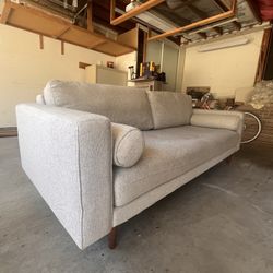 Henrietta Large Seater Sofa, Beige Woven Fabric