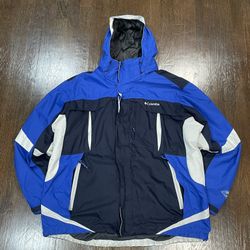 Columbia blue and black ski jacket