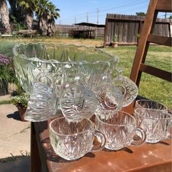 Antique 1960’s crystal/glass punch bowl $20