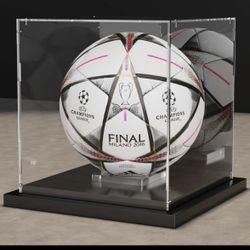 Xiomot Soccer Ball Display Clear Acrylic Case With Mirror Back