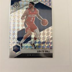 Lonzo Ball 2020-21 Panini Mosaic Silver Mosaic Prizm #37 - New Orleans Pelicans