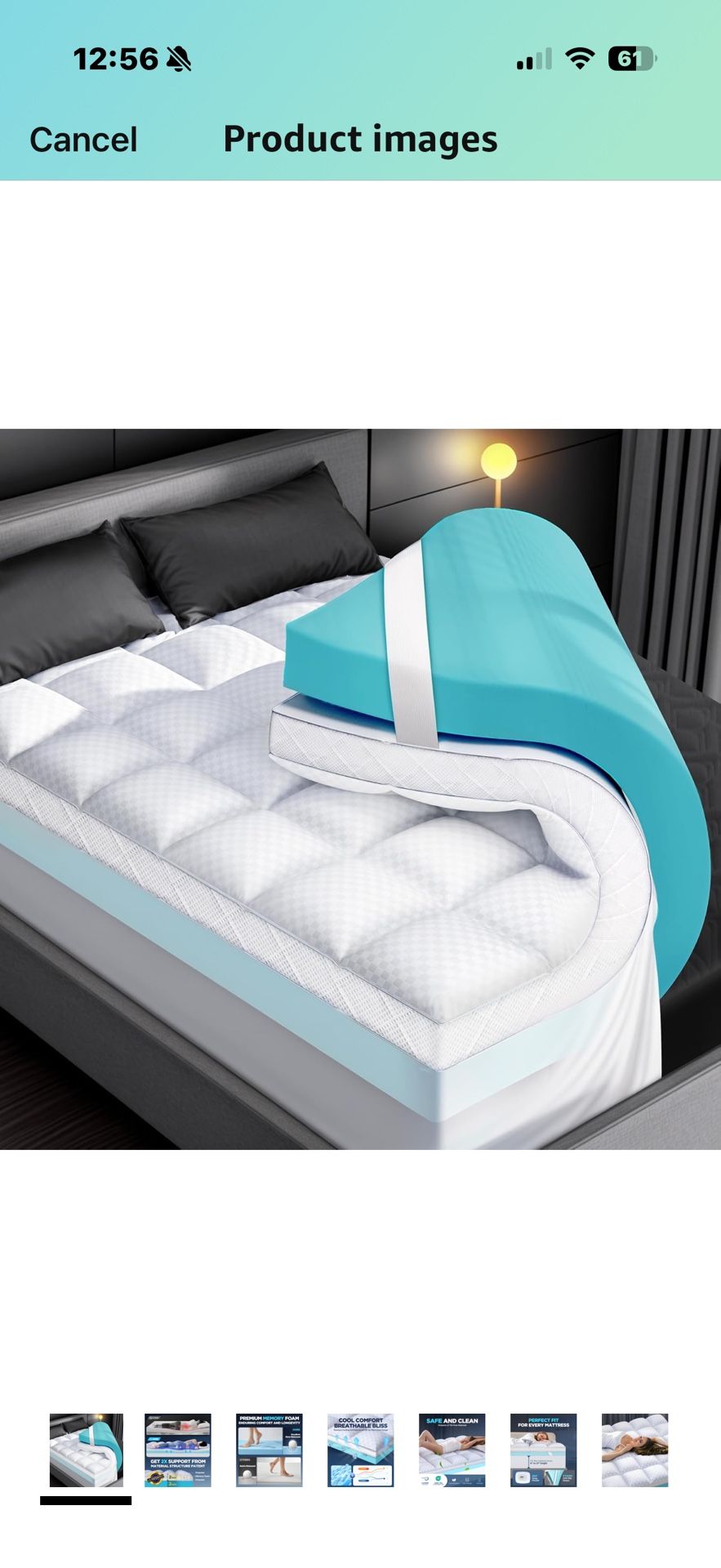 Dual Layer Memory Foam Mattress Topper for Pain Relief with 2X Support, 2" Fluffy Pillow Top Queen Mattress Topper Plus 2" Odor-Free Cooling Gel Memor