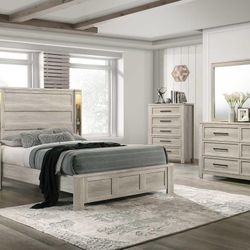 CONTEMPORARY STYLE BEDROOM IN AN OYSTER FINISH- Only $998 With Finance Available 