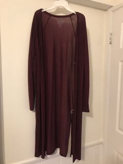 Sweater Duster-burgundy- Size Large