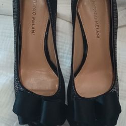 Antonio Melani "Mauve" Black Galaxy Heels 