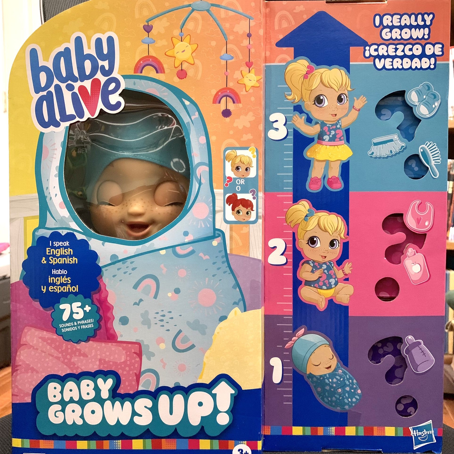 Hasbro Baby Alive Baby Grows Up Doll Happy Blonde. English And Spanish Speaking
