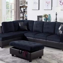 Sectional and ottoman