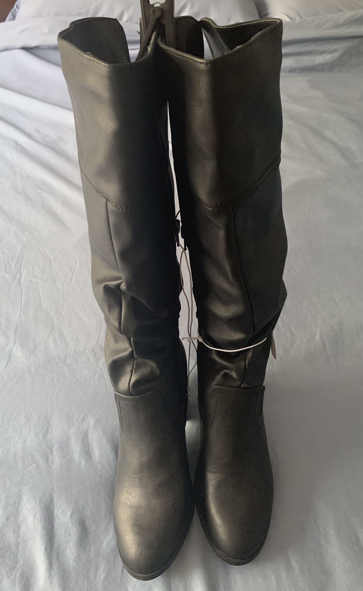 Attention Women's Adler Knee Height Fashion Boots, Black, Size 8M 