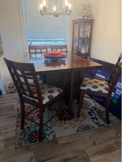 Bistro height, mahogany dining room table