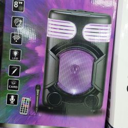 New 8" Bluetooth Speaker Rechargeable 