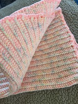 Beautiful Pink Pastels Afghan blanket. Baby or Lap Throw size 35x29
