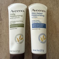 2 Pack Aveeno Daily Moisturizing/Skin Relief Lotion, Fragrance Free, 8 oz