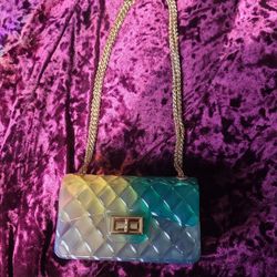 Quilt Embossed Multi Color Jelly Shoulder Bag
