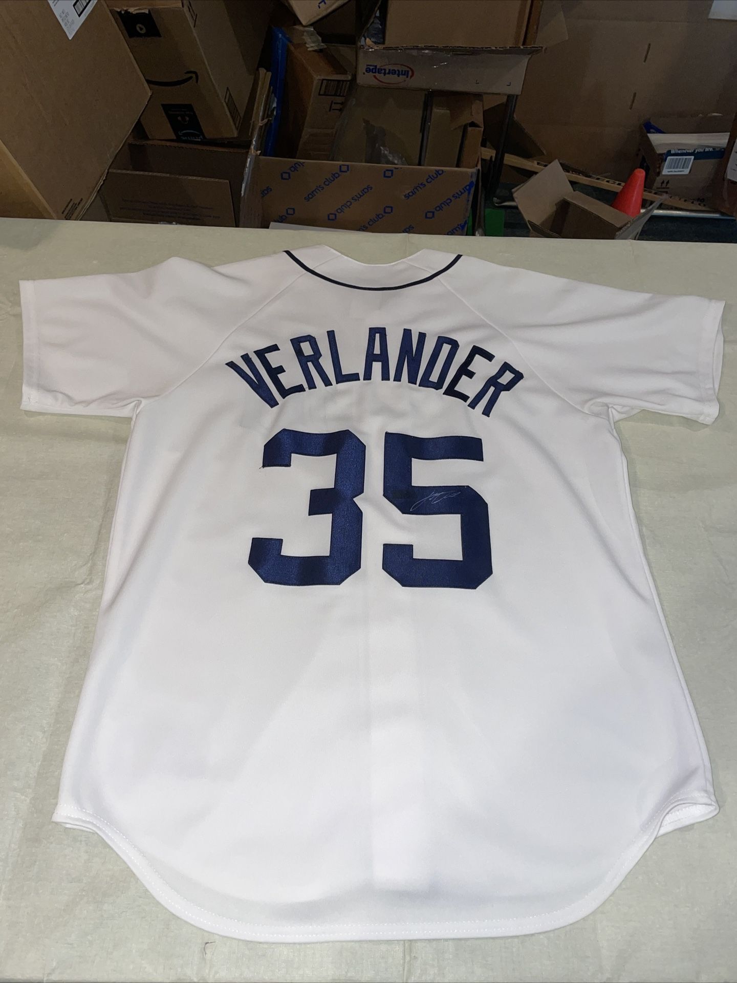 Majestic DETROIT TIGERS Auto JUSTIN VERLANDER Jersey Clean Usa Made Adult Large