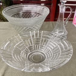 Clear Crystal Glass Princess House Items Oil Or Wine Pour And Punch Bowl Jello Container 