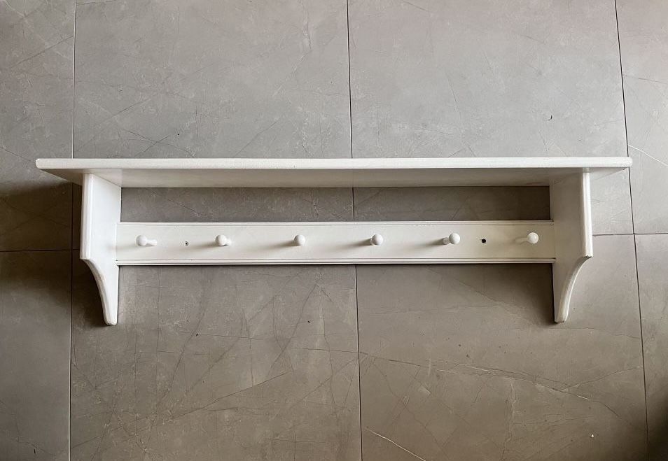 Large Wall Wood Hook Shelf
