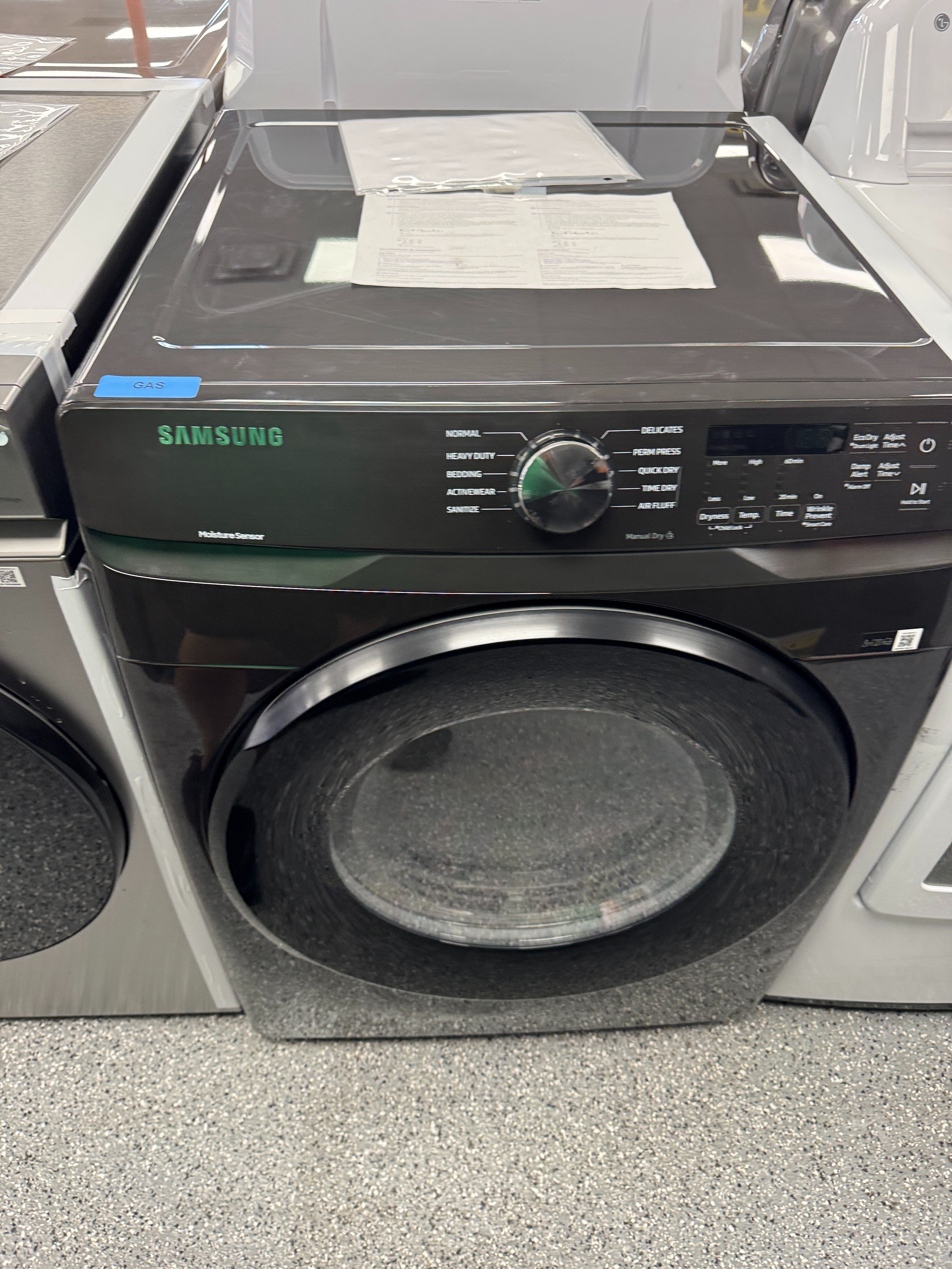 Black Samsung Gas Dryer 7.5 Cu Ft Units are new open box scratch and dent