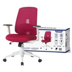 Chair, Breathable Office Computer Desk Chair with Adjust Lumbar Support and Armrest  (Burgundy)