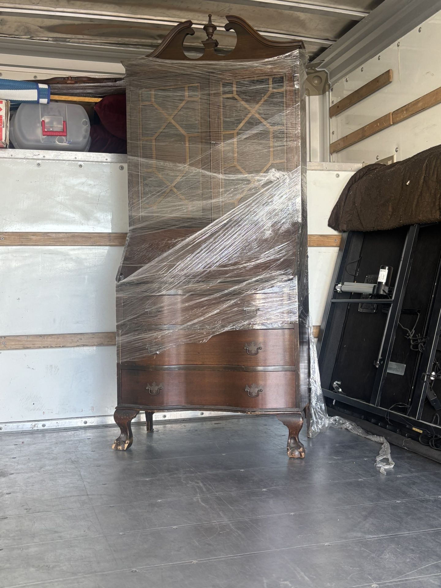 Antique Chippendale Style Hutch Fold Down Desk